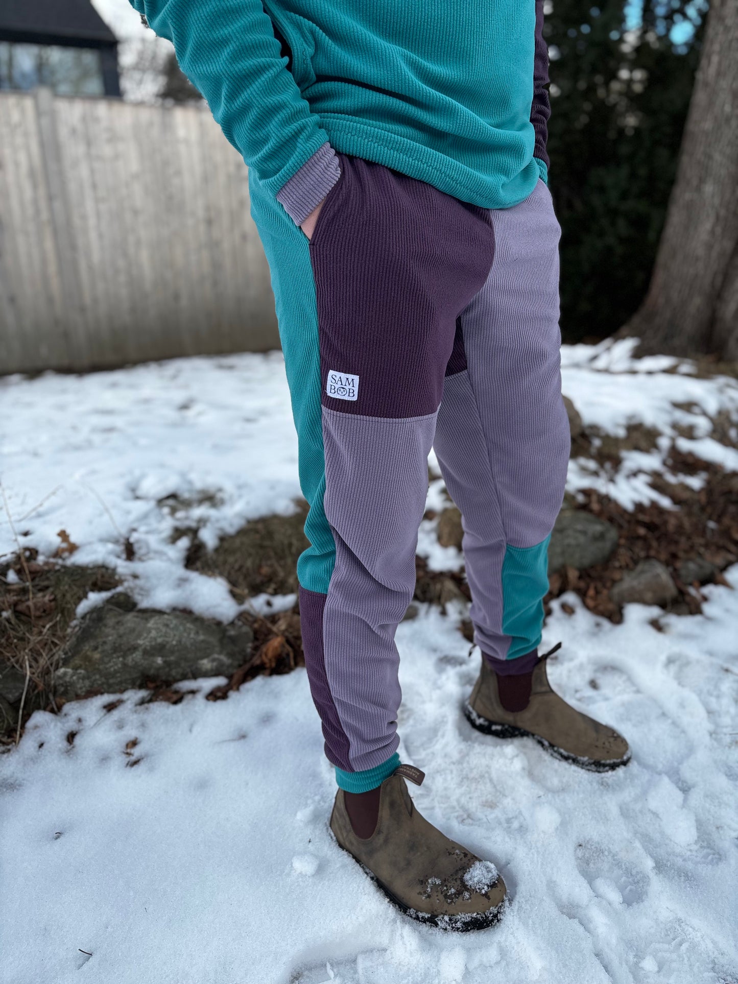Microline: Teal, Eggplant, and Lilac Joggers