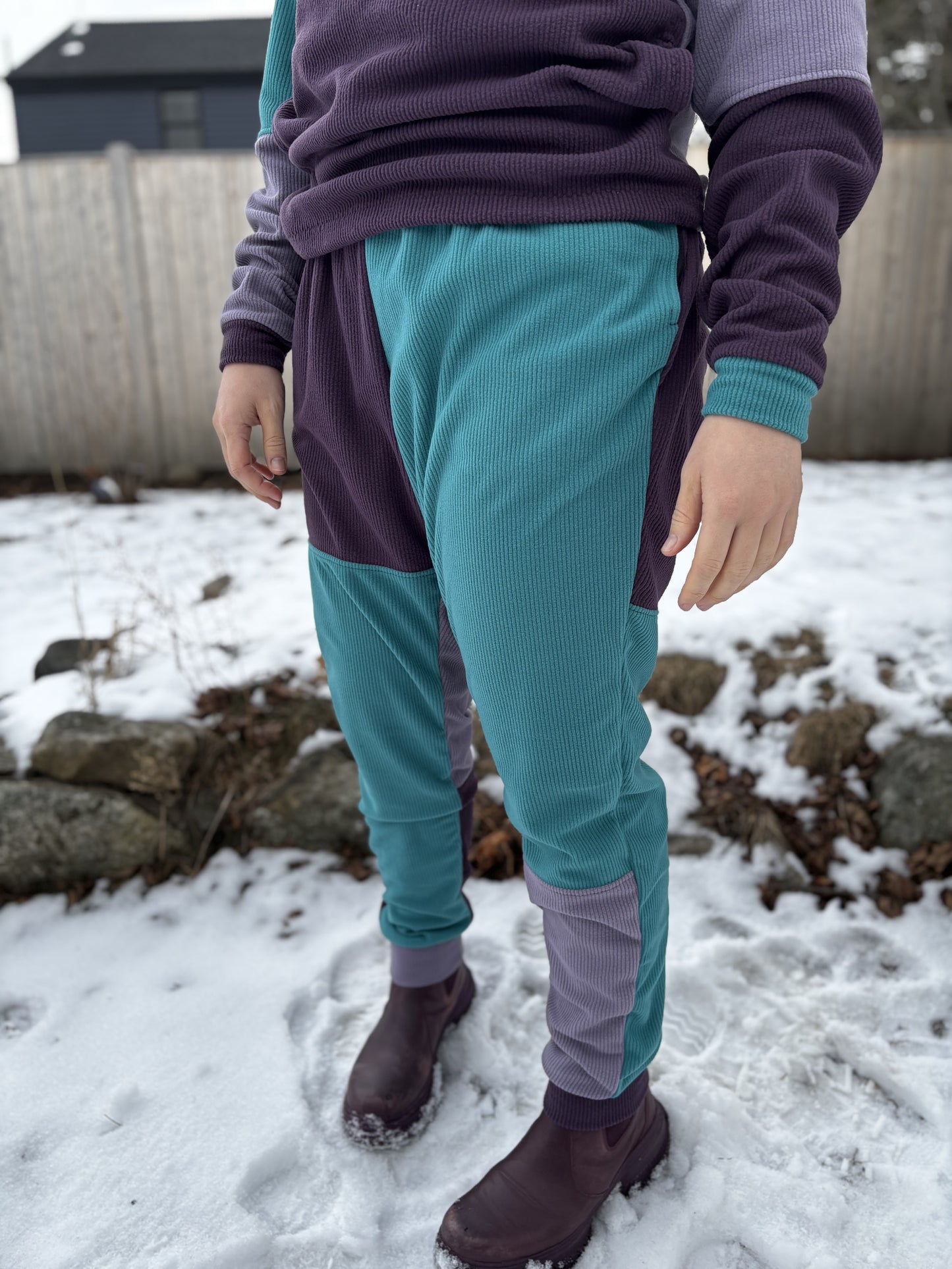 Microline: Teal, Eggplant, and Lilac Joggers
